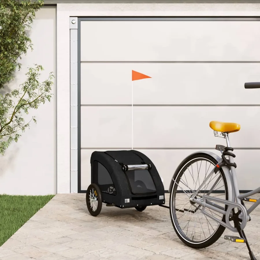 Remorque de vélo pour animaux de compagnie noir