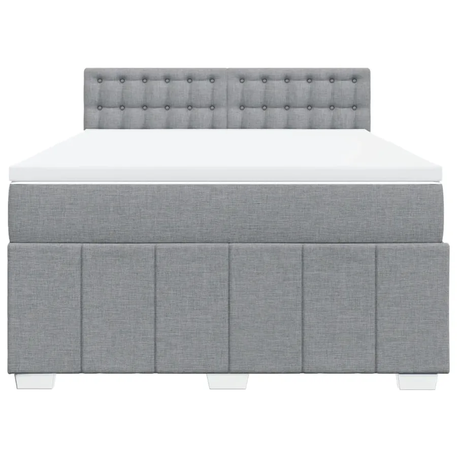Sommier à lattes de lit avec matelas Gris clair 160x200cm Tissu - 4