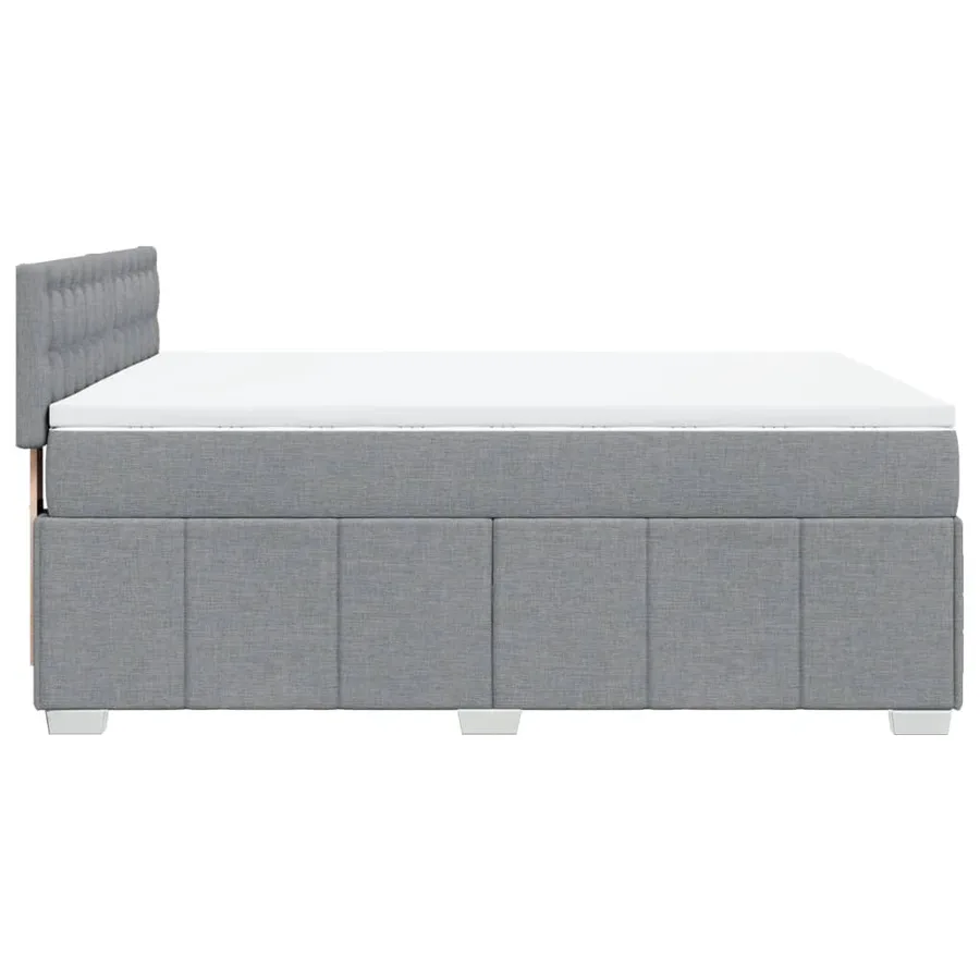 Sommier à lattes de lit avec matelas Gris clair 160x200cm Tissu - 5