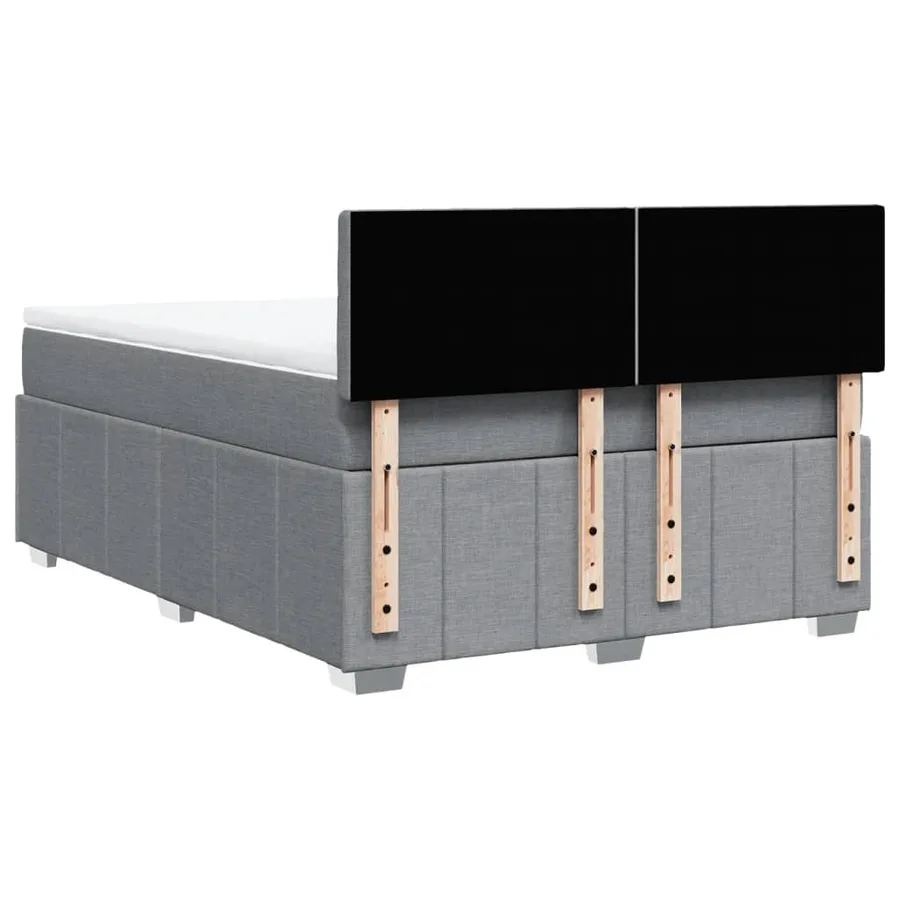 Sommier à lattes de lit avec matelas Gris clair 160x200cm Tissu - 6