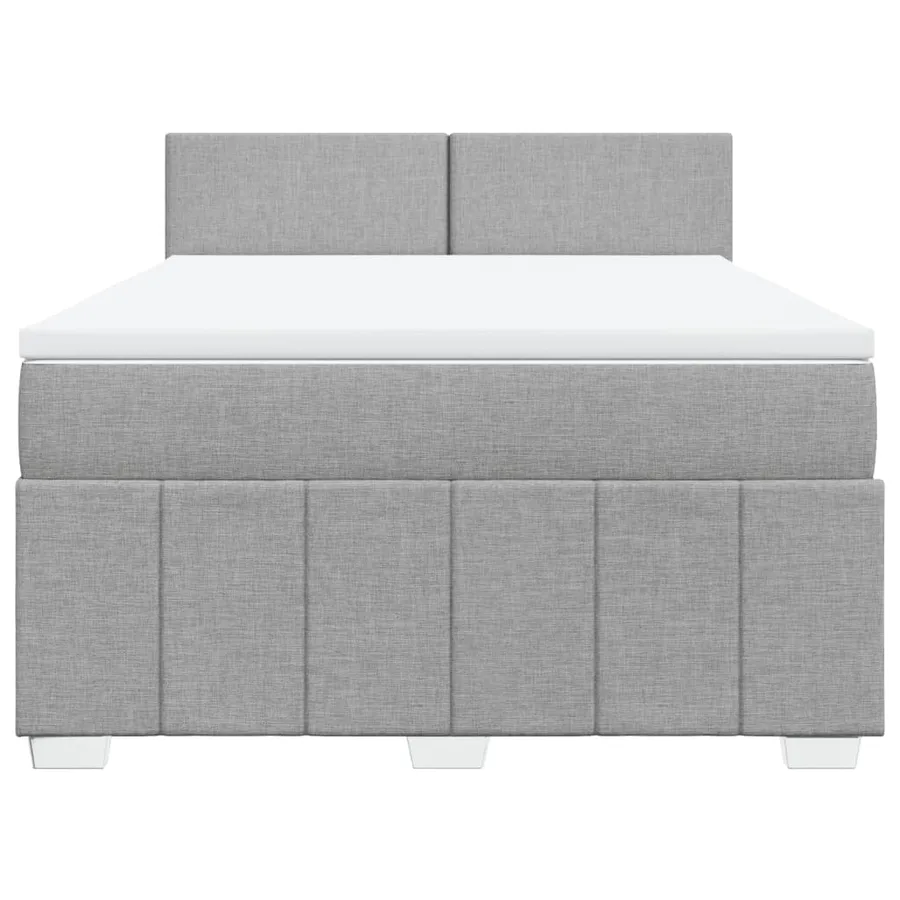 Sommier à lattes de lit avec matelas Gris clair 160x200cm Tissu - 4