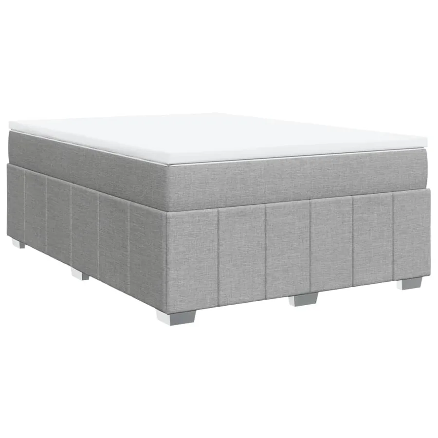 Sommier à lattes de lit avec matelas Gris clair 160x200cm Tissu - 2
