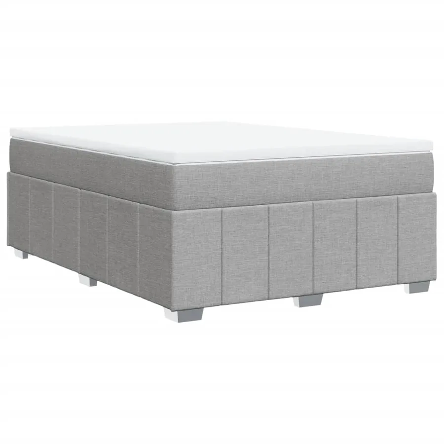 Sommier à lattes de lit avec matelas Gris clair 160x200cm Tissu - 9