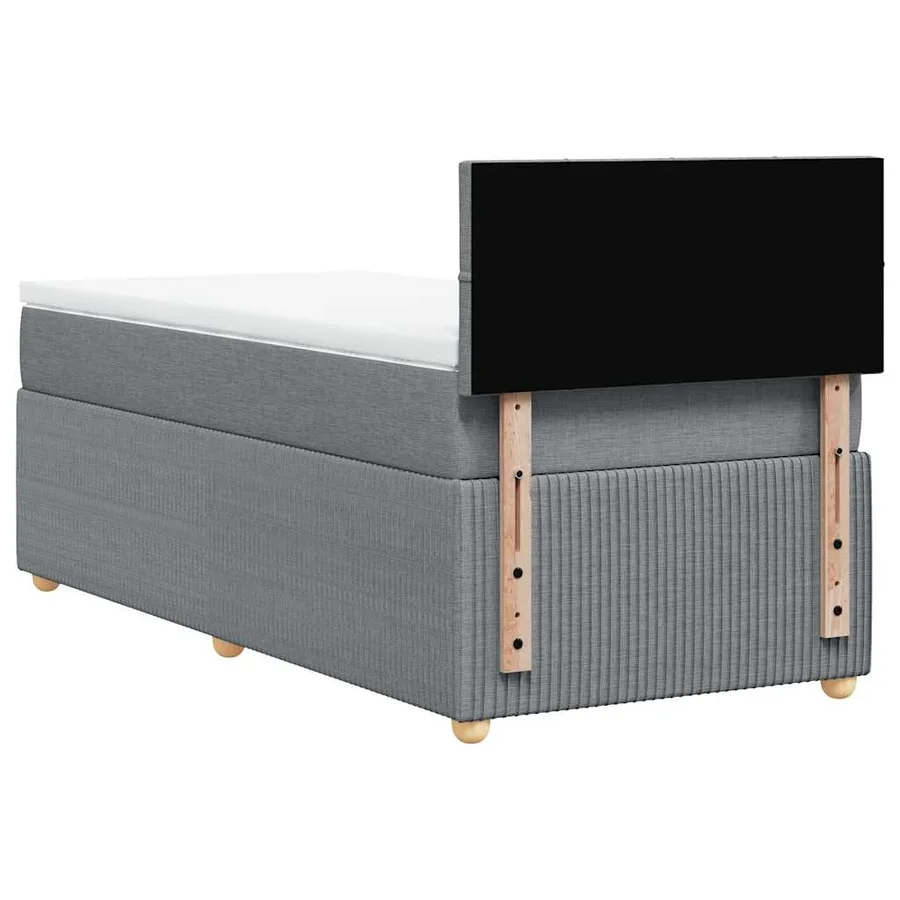 Sommier à lattes de lit avec matelas Gris clair 90x200 cm Tissu - 6