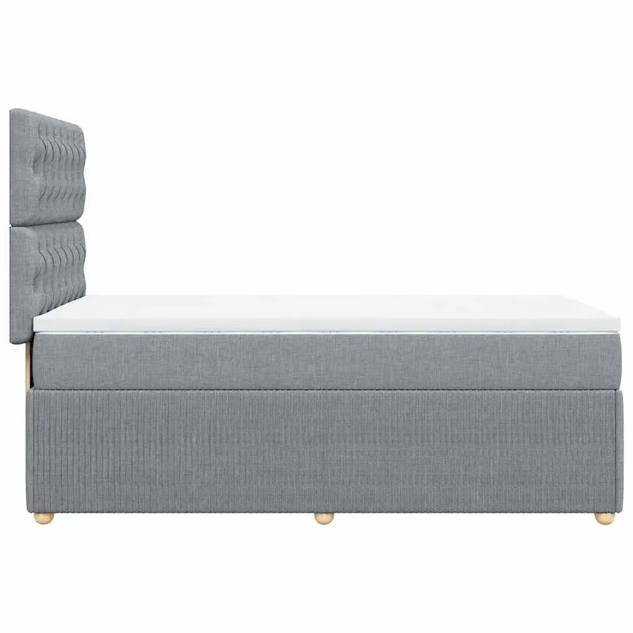 Sommier à lattes de lit avec matelas Gris clair 90x200 cm Tissu - 5