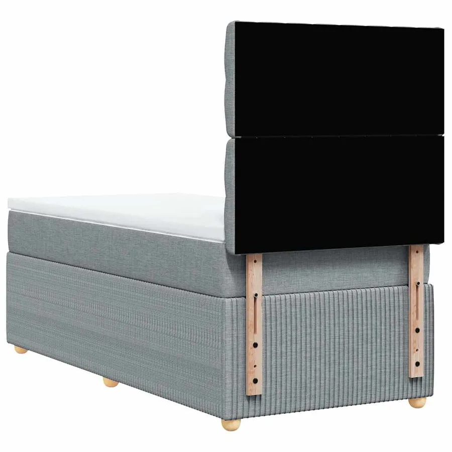 Sommier à lattes de lit avec matelas Gris clair 90x200 cm Tissu - 6