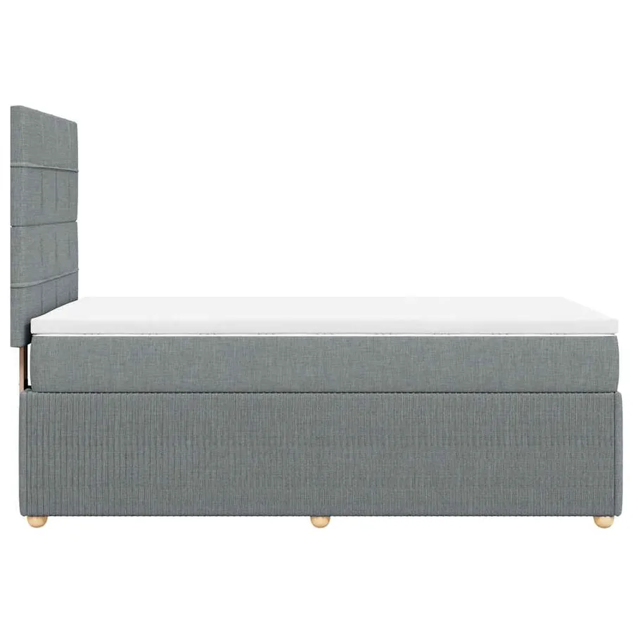 Sommier à lattes de lit avec matelas Gris clair 100x200cm Tissu - 5