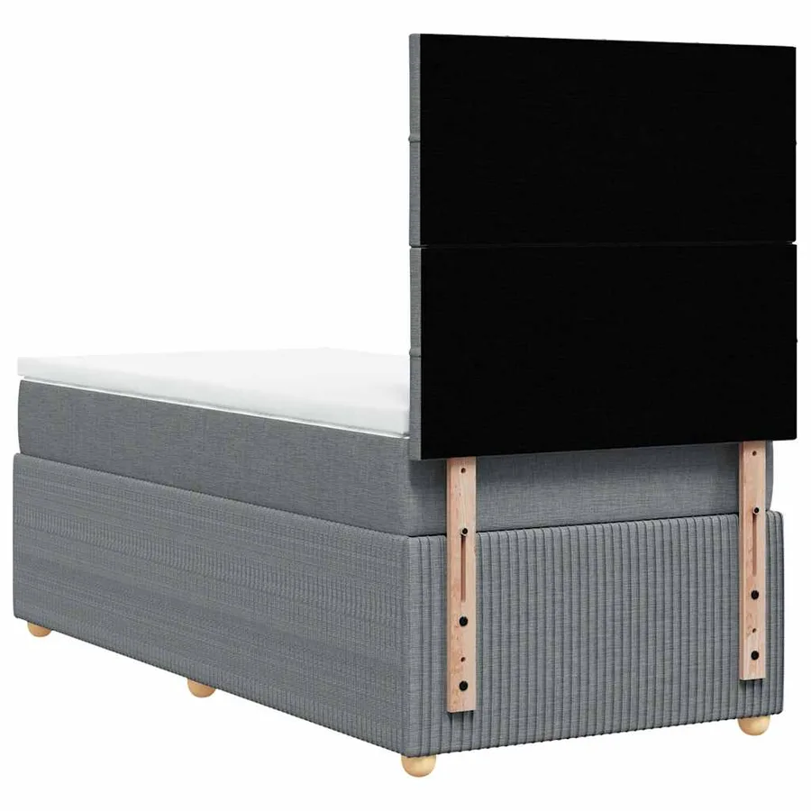 Sommier à lattes de lit avec matelas Gris clair 100x200cm Tissu - 6