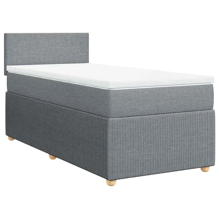 Sommier à lattes de lit avec matelas Gris clair 90x200 cm Tissu - 2