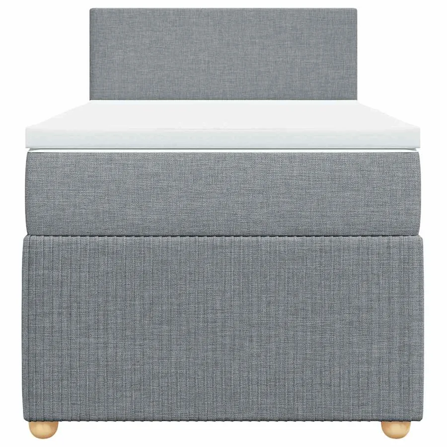 Sommier à lattes de lit avec matelas Gris clair 90x200 cm Tissu - 4