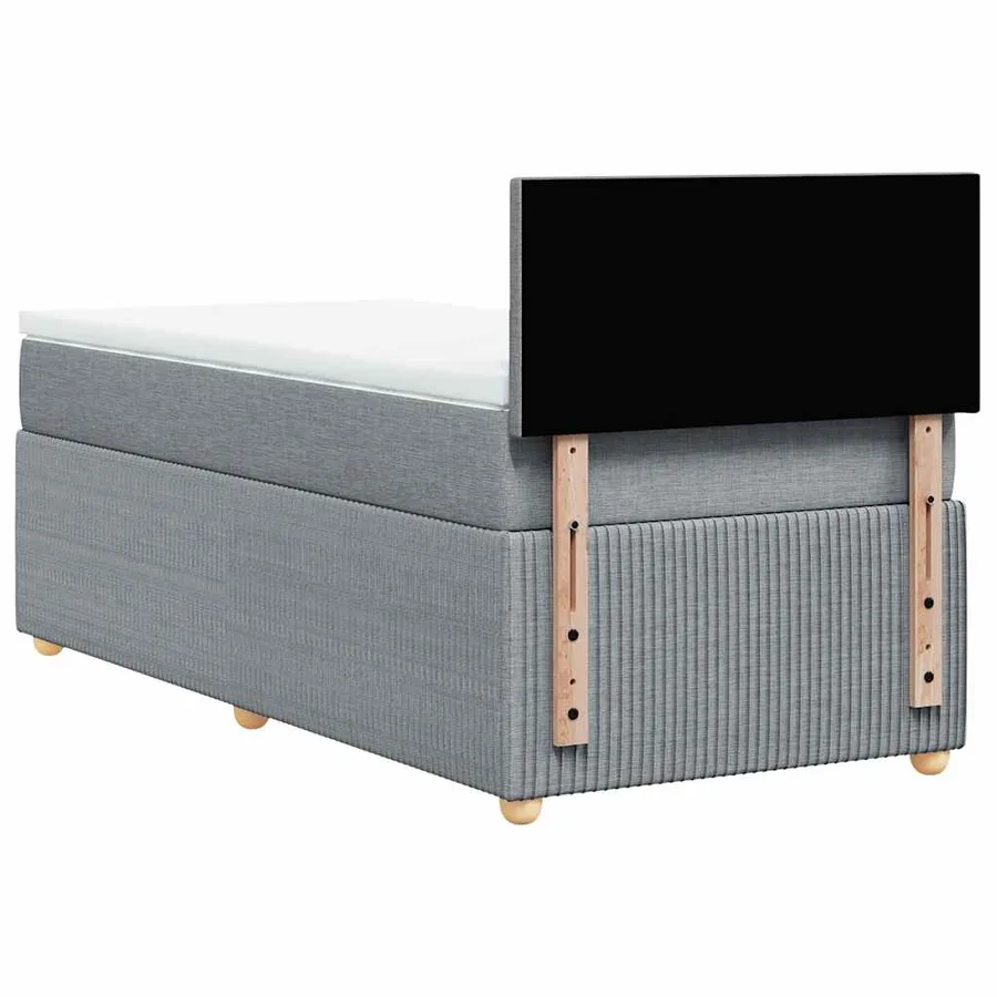 Sommier à lattes de lit avec matelas Gris clair 90x200 cm Tissu - 6