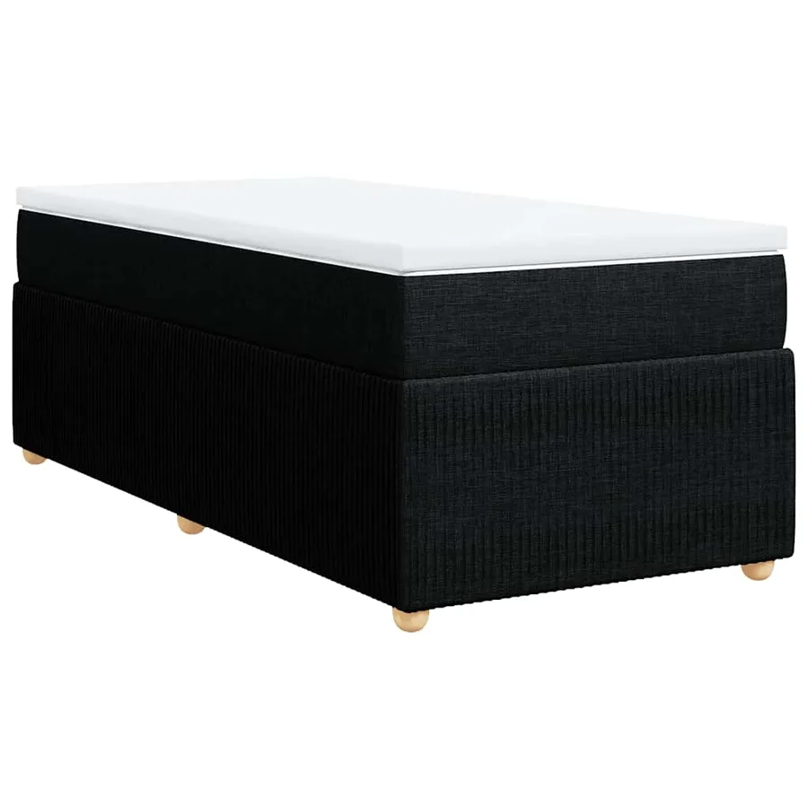 Sommier à lattes de lit avec matelas Noir 100x200 cm Tissu - 2