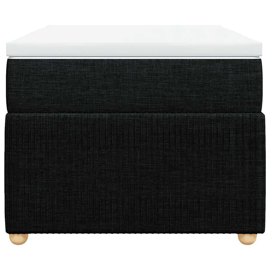 Sommier à lattes de lit avec matelas Noir 100x200 cm Tissu - 4
