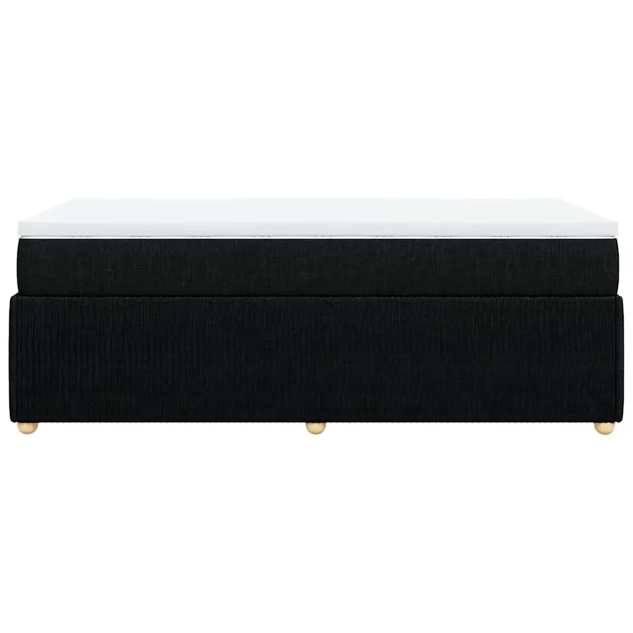 Sommier à lattes de lit avec matelas Noir 100x200 cm Tissu - 5