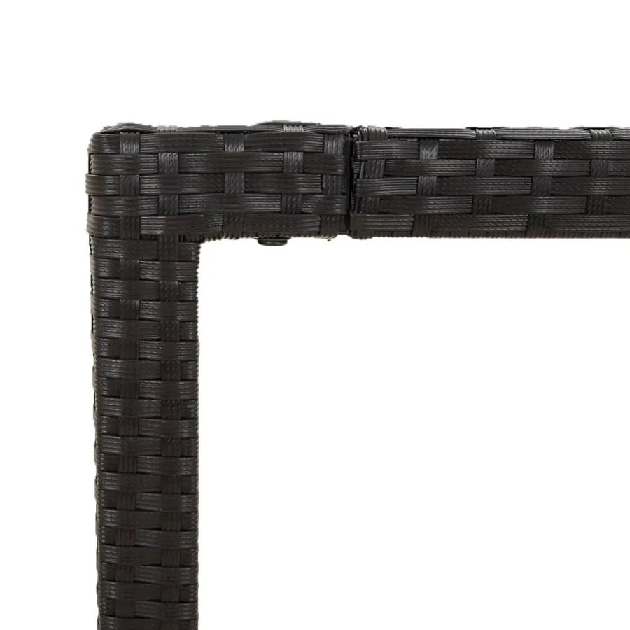 Ensemble à manger jardin et coussins 7 pcs Noir et gris Rotin - 7
