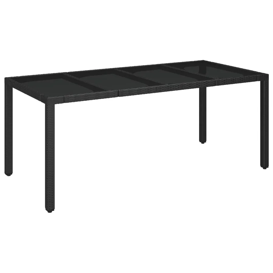 Ensemble à manger jardin et coussins 7 pcs Noir et gris Rotin - 8