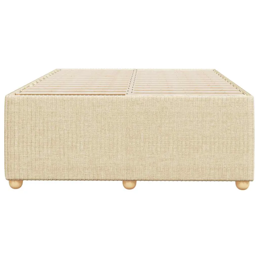 Cadre de lit sans matelas crème 120x190 cm tissu - 4
