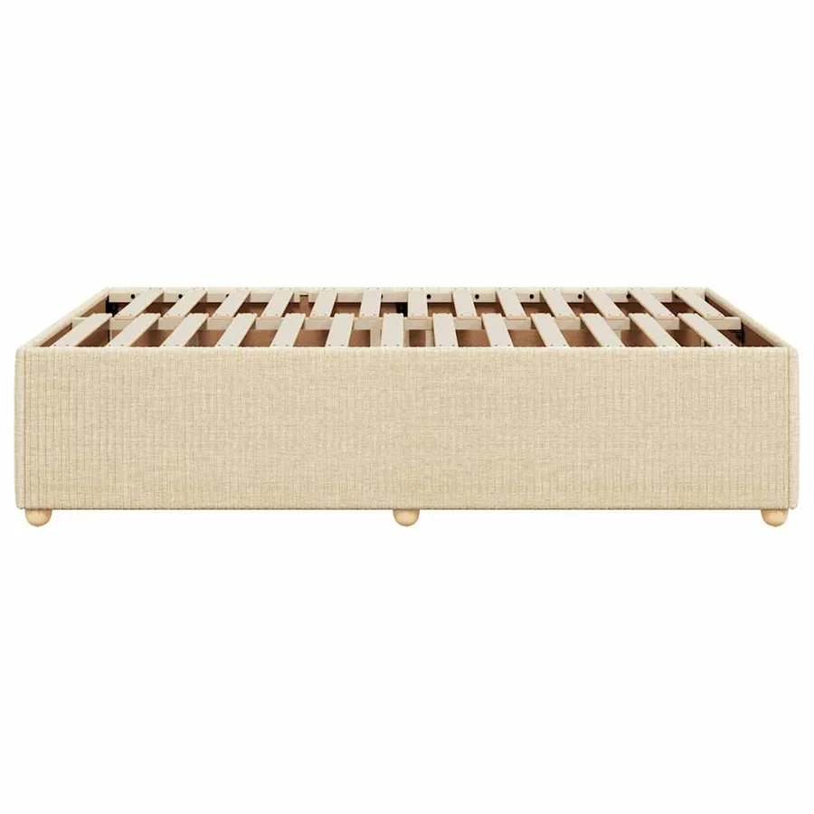 Cadre de lit sans matelas crème 120x190 cm tissu - 5