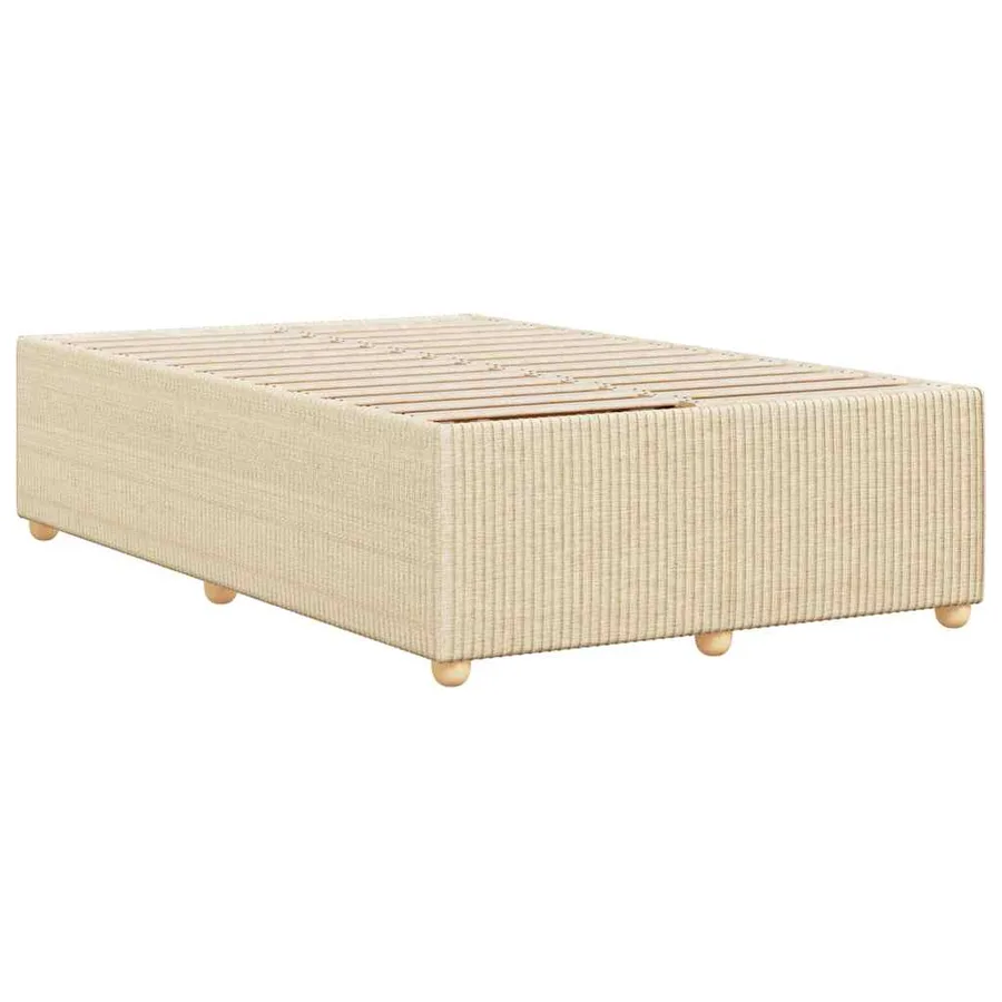 Cadre de lit sans matelas crème 120x190 cm tissu - 6