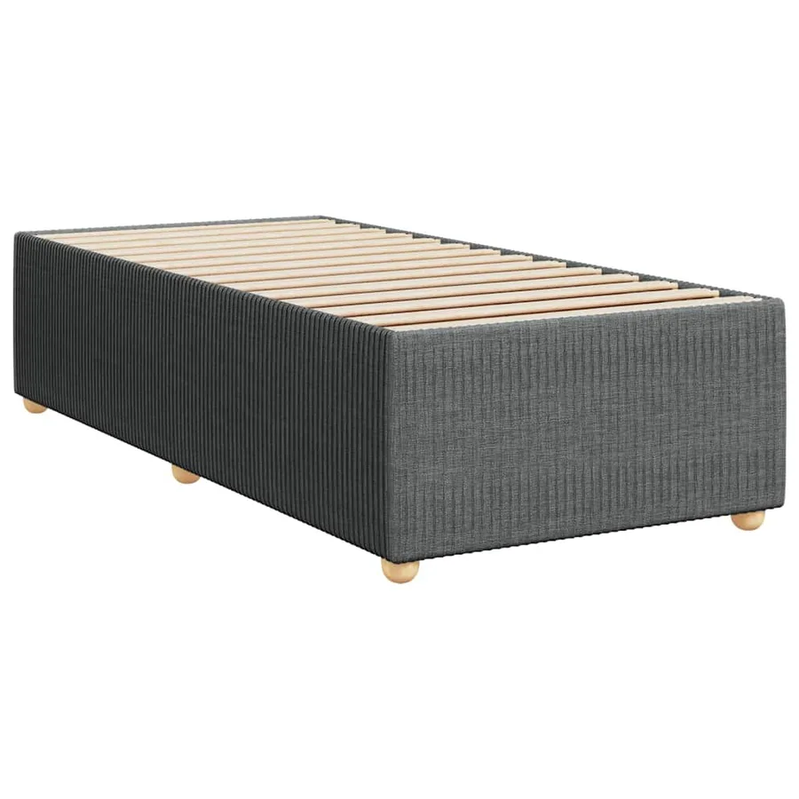 Sommier à lattes de lit avec matelas Gris foncé 90x200 cm Tissu - 10