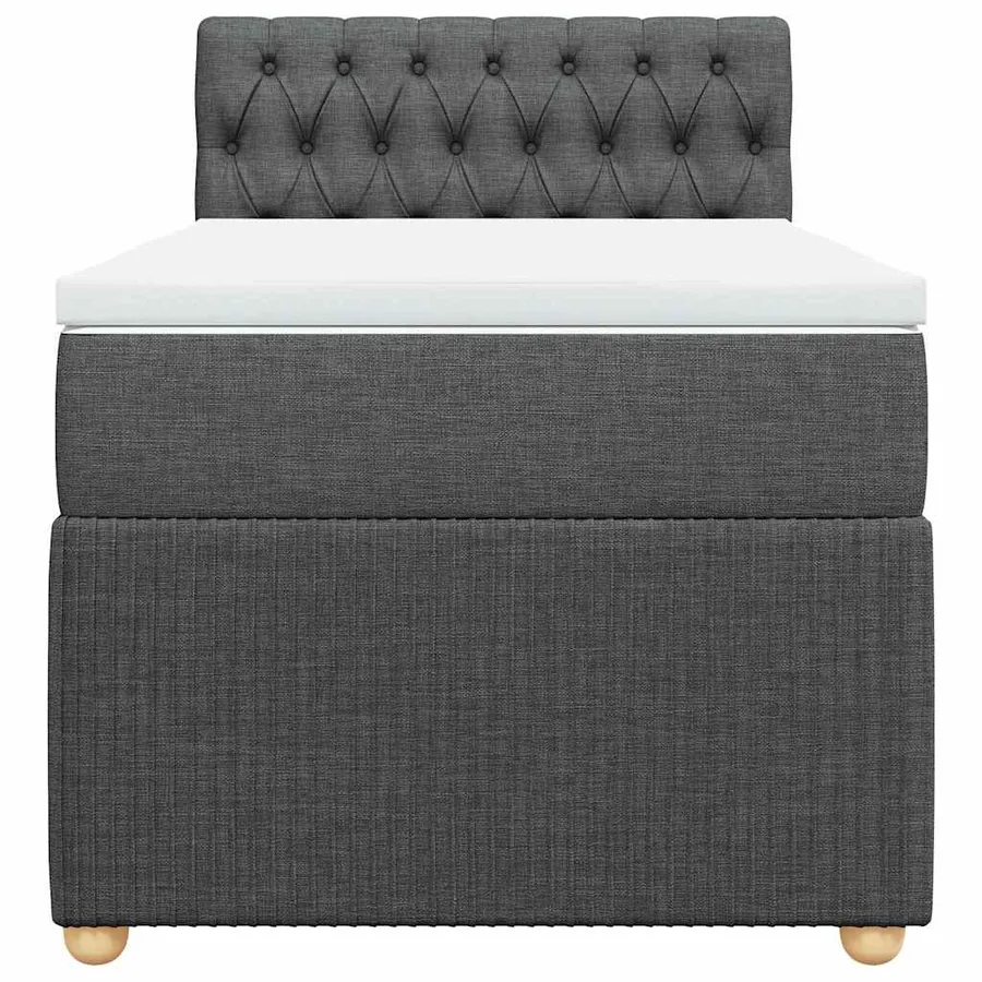 Sommier à lattes de lit avec matelas Gris foncé 90x200 cm Tissu - 4