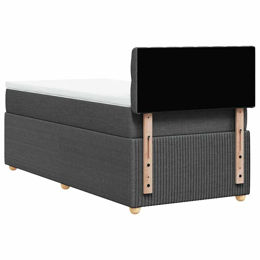Sommier à lattes de lit avec matelas Gris foncé 90x200 cm Tissu - 6