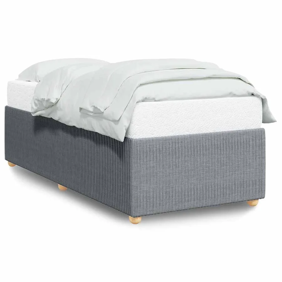 Cadre de lit sans matelas gris clair 90x200 cm tissu - 2