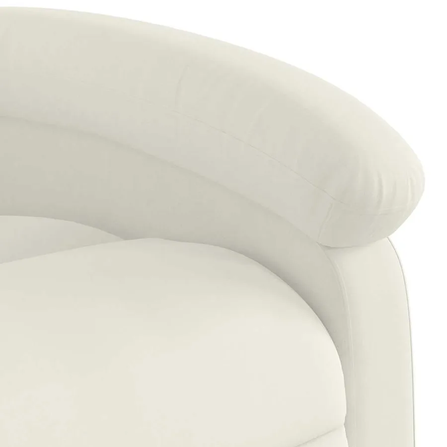 Fauteuil inclinable de massage électrique crème velours - 12