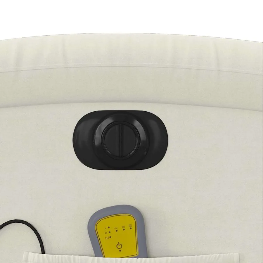 Fauteuil inclinable de massage électrique crème velours - 13