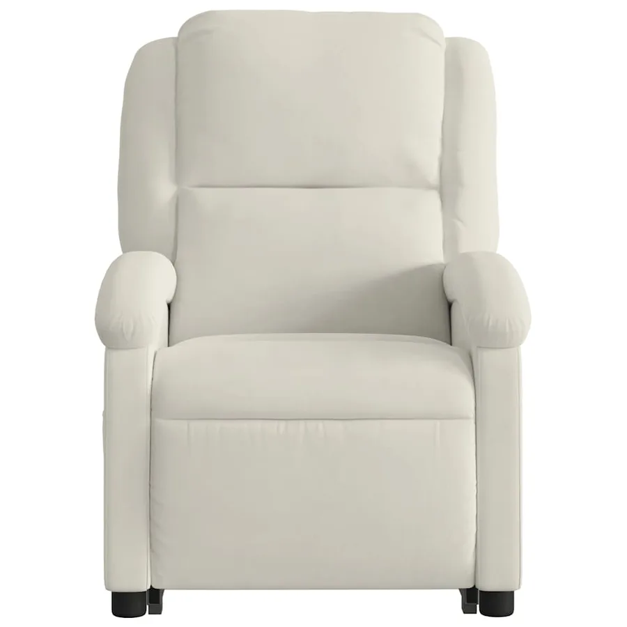 Fauteuil inclinable de massage électrique crème velours - 9