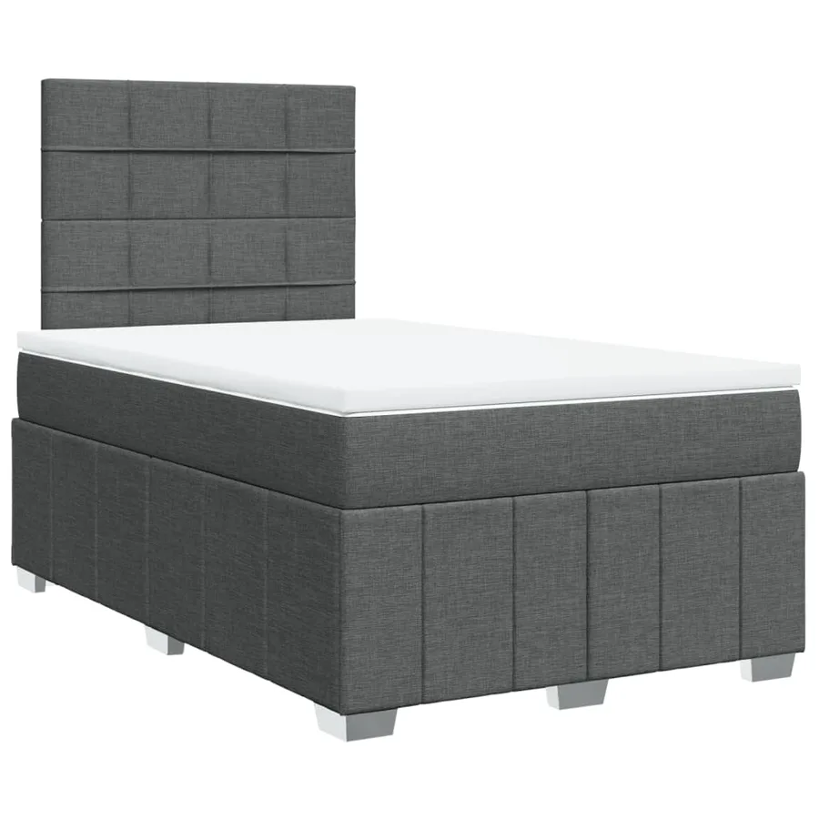 Sommier à lattes de lit avec matelas Gris foncé 120x200cm Tissu - 3