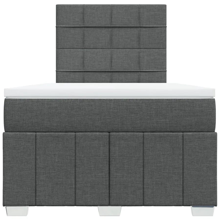 Sommier à lattes de lit avec matelas Gris foncé 120x200cm Tissu - 6