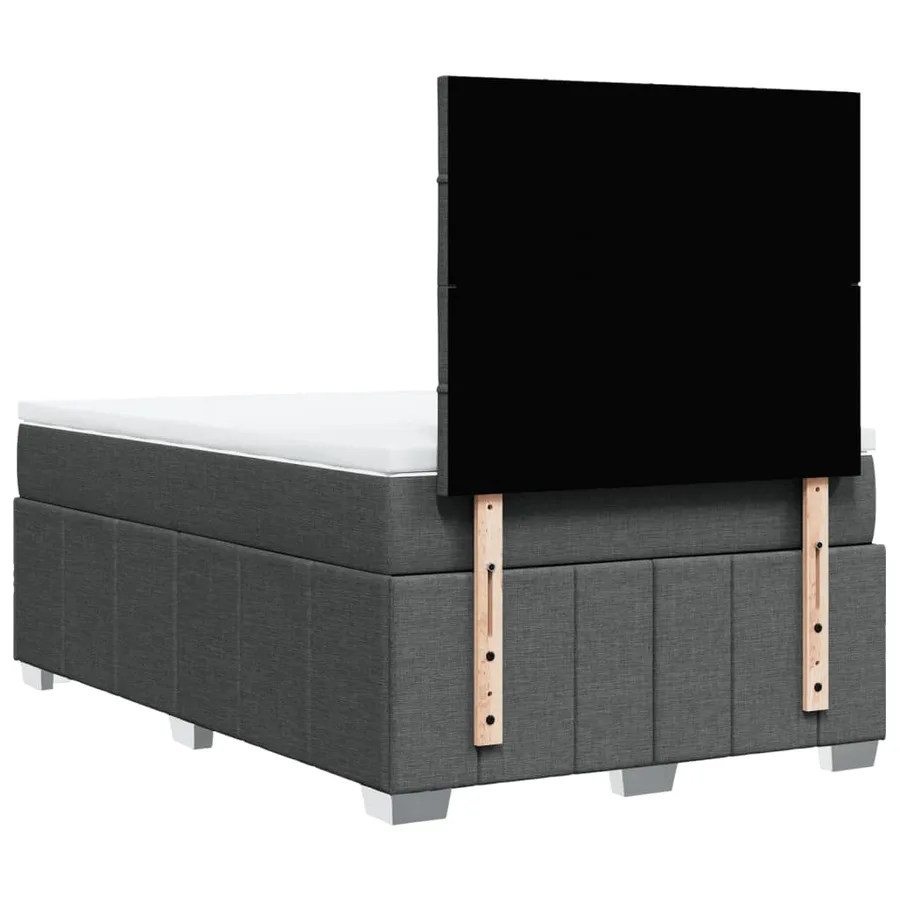 Sommier à lattes de lit avec matelas Gris foncé 120x200cm Tissu - 8