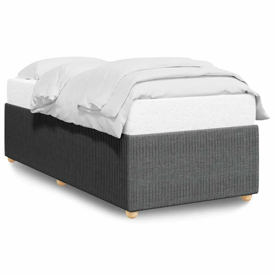 Cadre de lit sans matelas gris foncé 80x200 cm tissu - 2