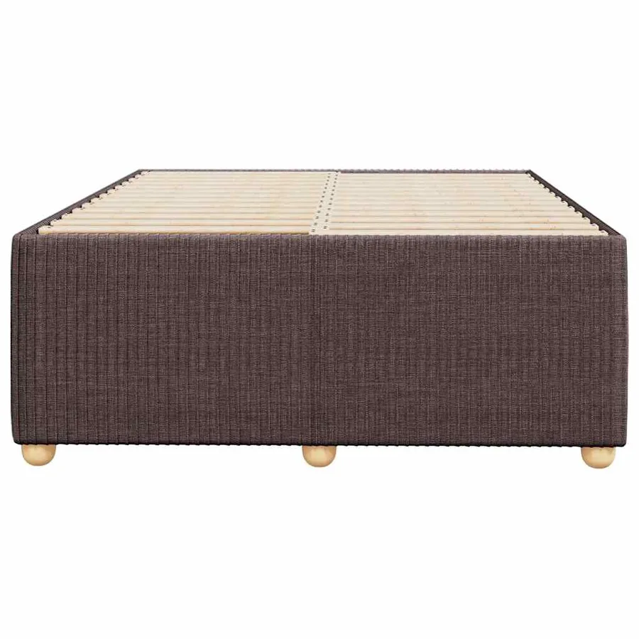 Cadre de lit sans matelas marron foncé 120x190 cm tissu - 4