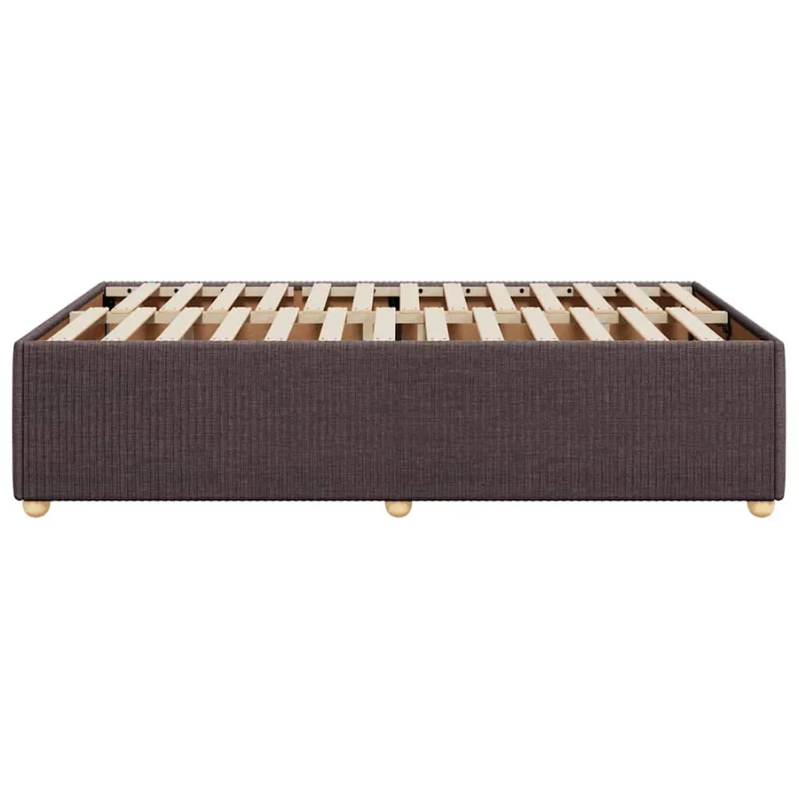 Cadre de lit sans matelas marron foncé 120x190 cm tissu - 5