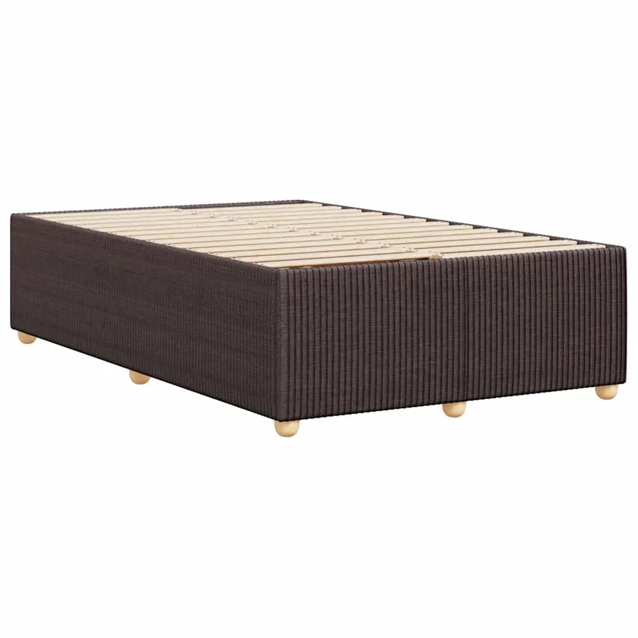 Cadre de lit sans matelas marron foncé 120x190 cm tissu - 6