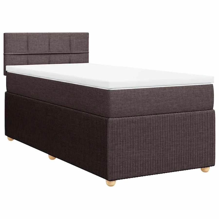Sommier à lattes de lit avec matelas Marron foncé 100x200 cm - 2