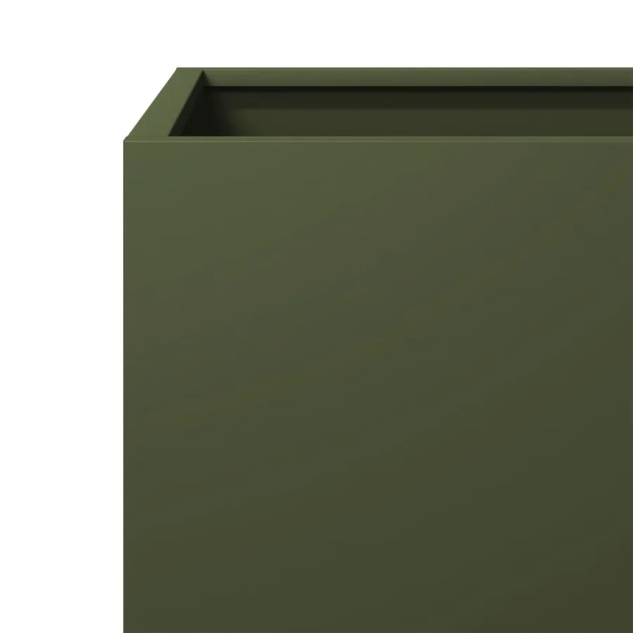 Jardinières 2 pcs vert olive 40x40x40 cm acier - 9