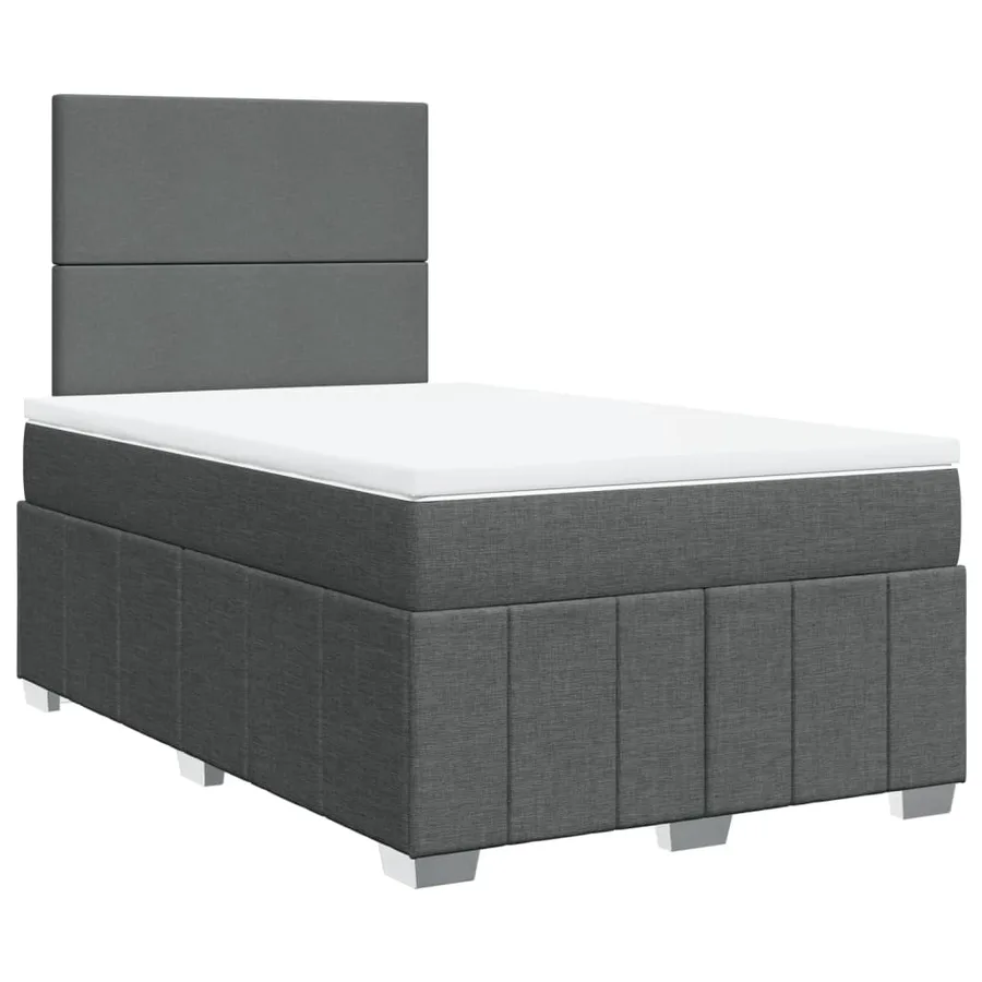 Sommier à lattes de lit avec matelas Gris foncé 120x200cm Tissu - 3