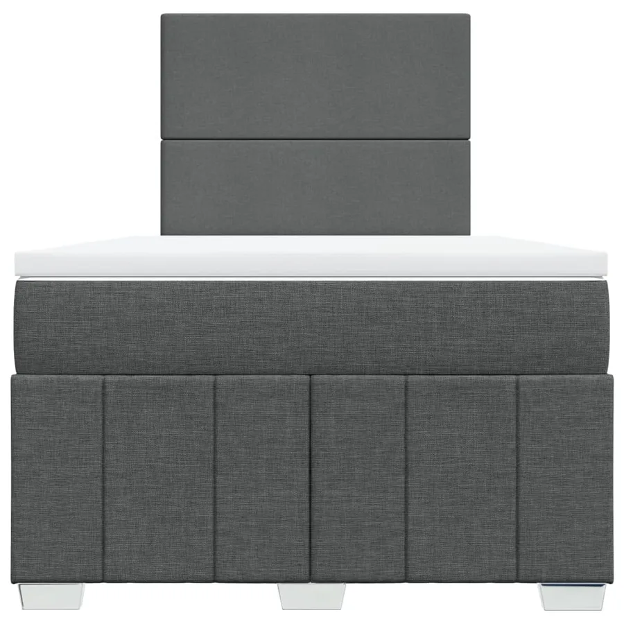 Sommier à lattes de lit avec matelas Gris foncé 120x200cm Tissu - 6