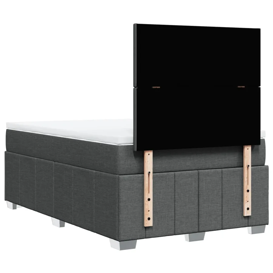 Sommier à lattes de lit avec matelas Gris foncé 120x200cm Tissu - 8