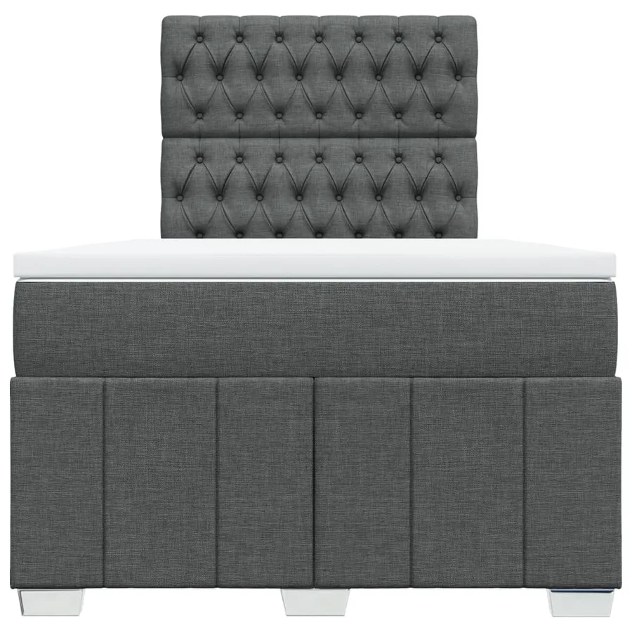 Sommier à lattes de lit avec matelas Gris foncé 120x200cm Tissu - 6