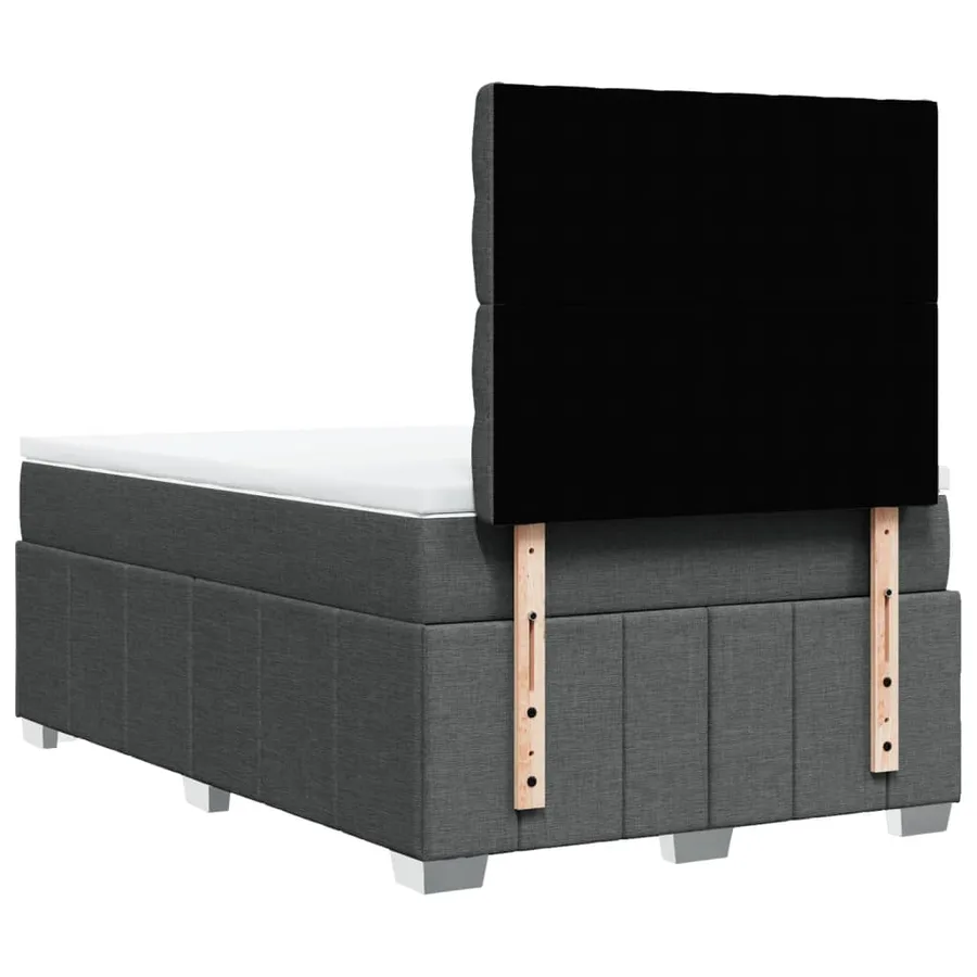 Sommier à lattes de lit avec matelas Gris foncé 120x200cm Tissu - 8