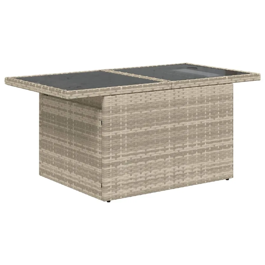Salon de jardin avec coussins 7 pcs gris clair résine tressée - 3