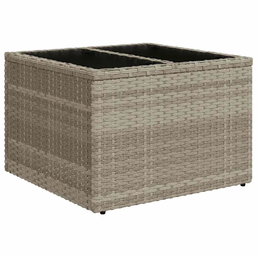 Salon de jardin 6 pcs avec coussins gris clair résine tressée - 7