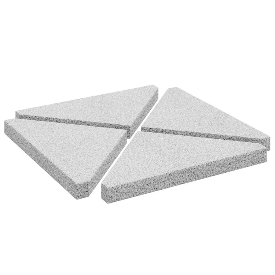 Plaques de poids de parasol 4 pcs triangulaire granit gris 14kg - 2