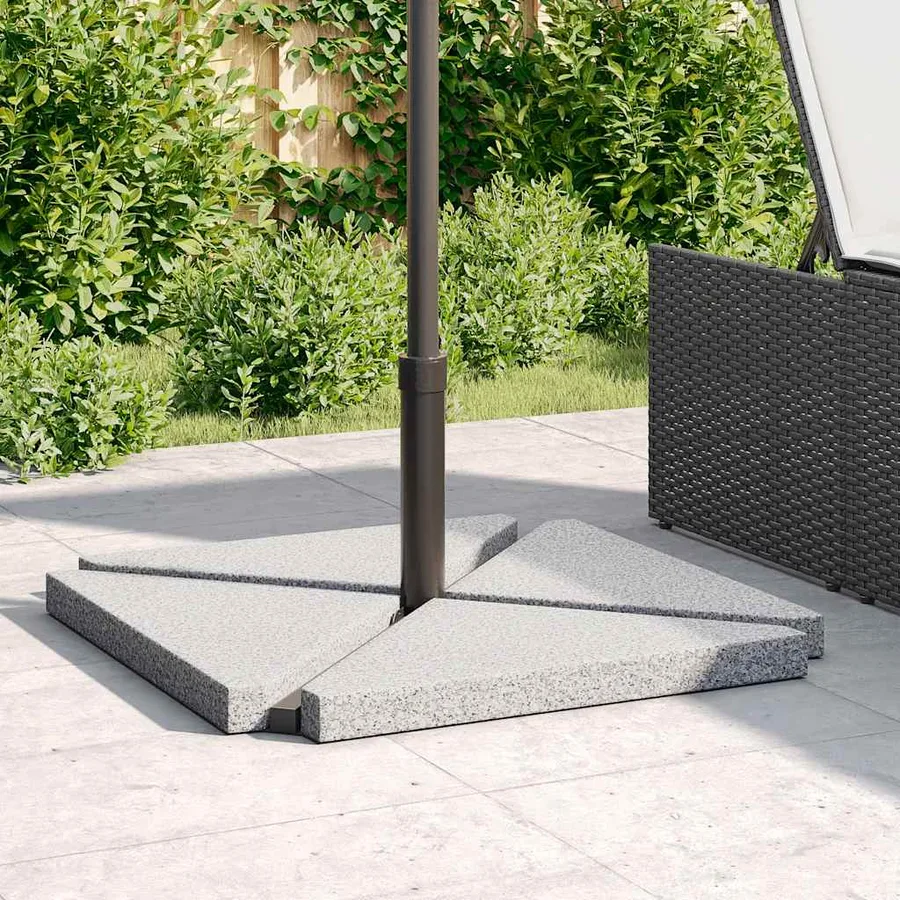 Plaques de poids de parasol 4 pcs triangulaire granit gris 14kg - 3