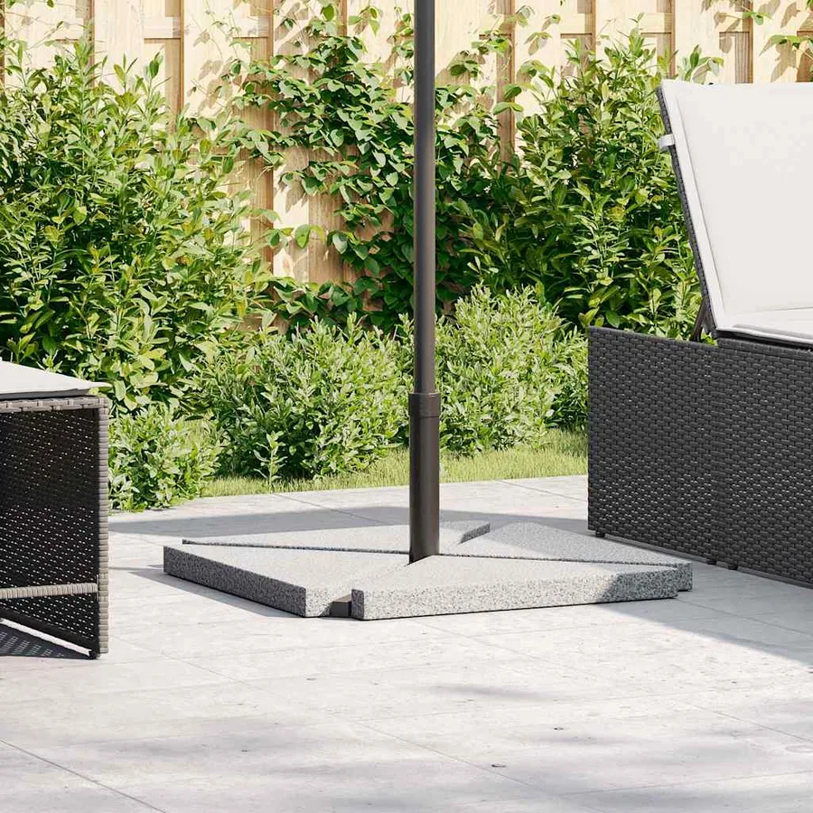 Plaques de poids de parasol 4 pcs triangulaire granit gris 14kg - 4
