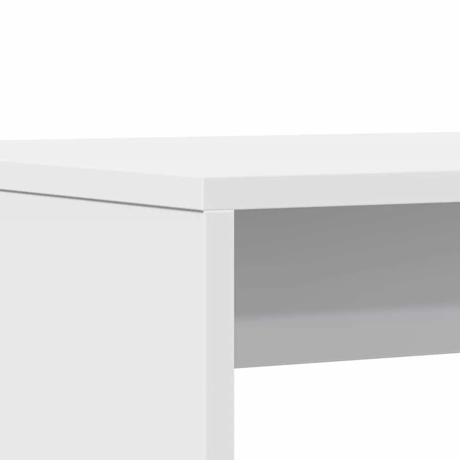 Ensemble table à manger et bancs 3pcs blanc bois d'ingénierie - 8
